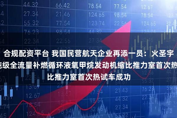 合规配资平台 我国民营航天企业再添一员：火圣宇航 200 吨级全流量补燃循环液氧甲烷发动机缩比推力室首次热试车成功